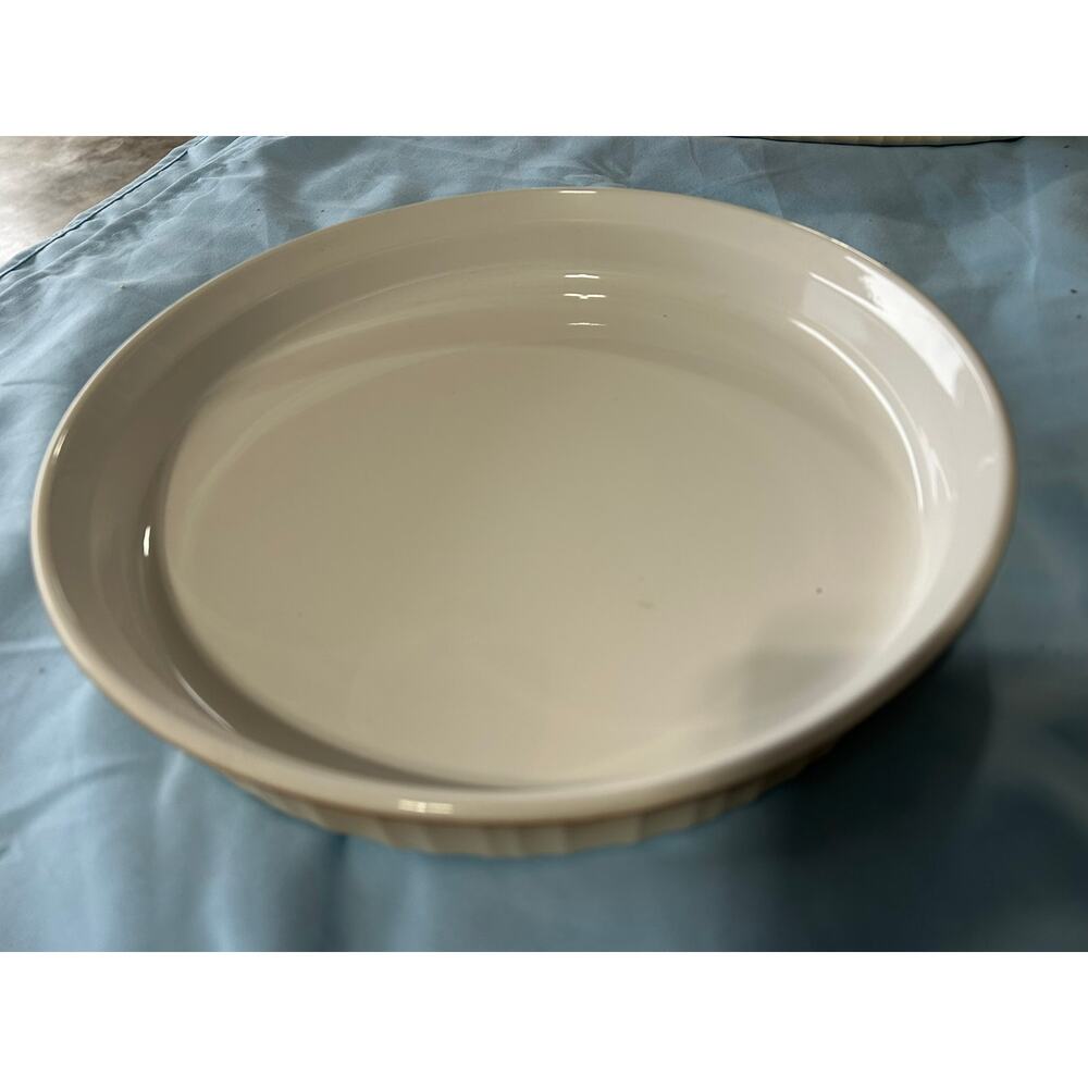 Corning Ware Brown French Bisque 10-1/4" Round Quiche Pie Baking Dish